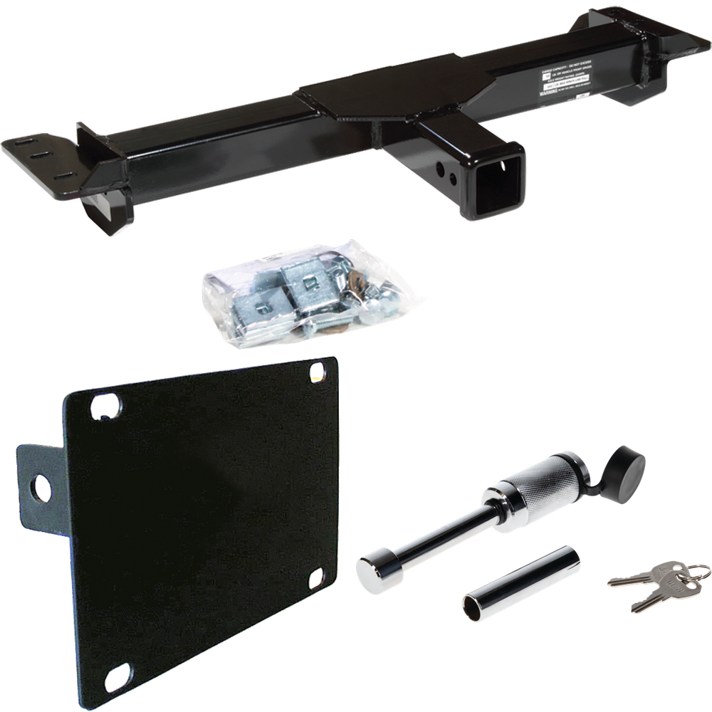 Fits 1992-1999 Chevrolet Suburban C2500 Front Mount Trailer Hitch Tow PKG w/ License Plate Holder + Hitch Lock By Draw-Tite