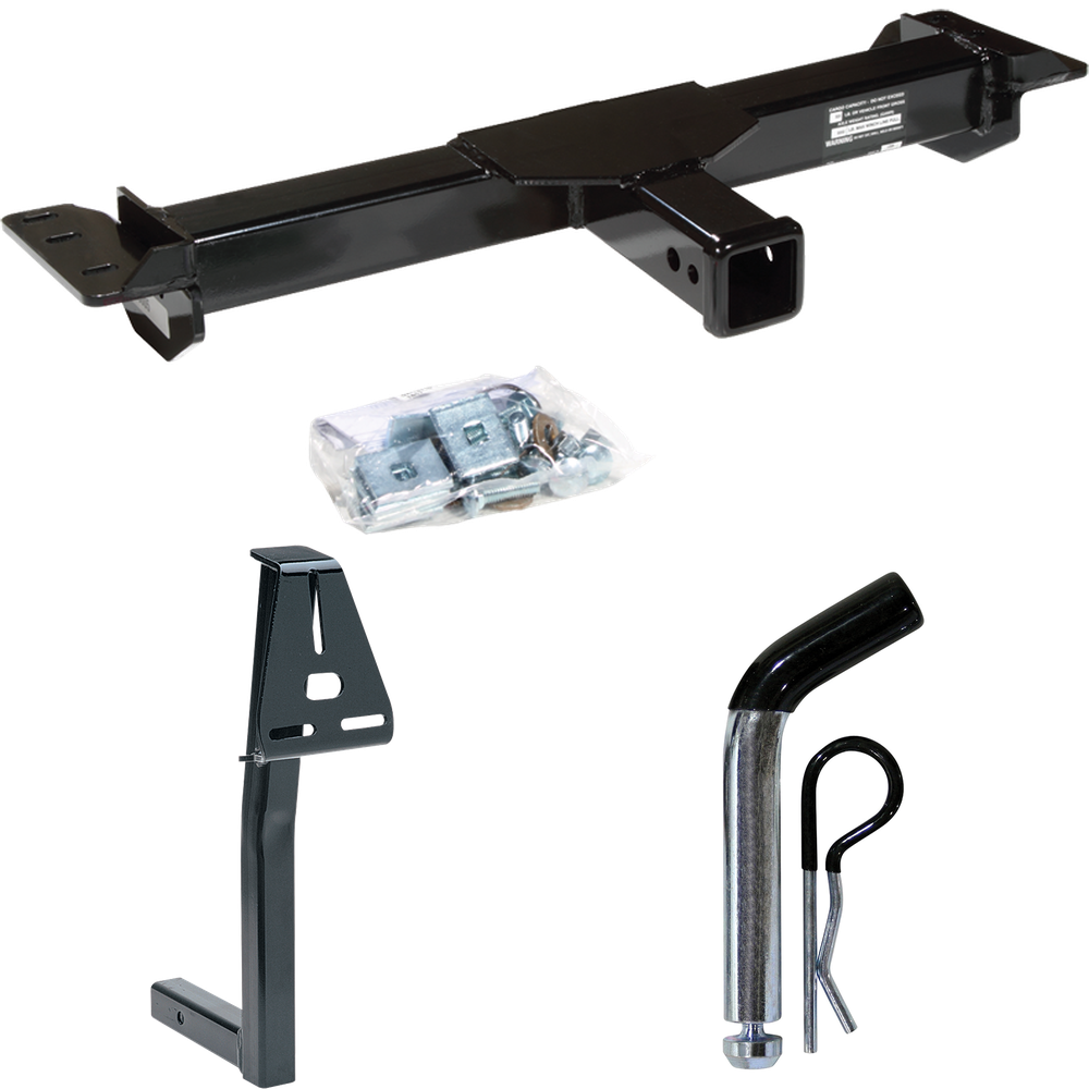 Fits 1988-1999 Chevrolet K2500 Front Mount Trailer Hitch Tow PKG w/ Spare Tire Carrier + Pin/Clip (For 2 Dr. Regular & Extended Cabs Models) By Draw-Tite