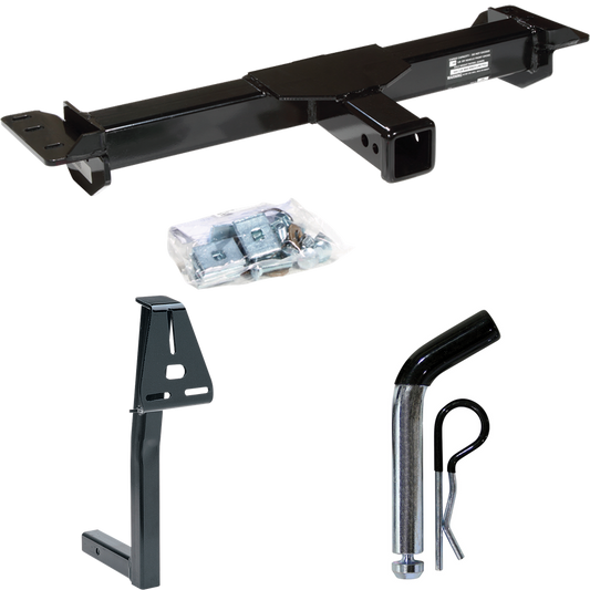 Fits 1988-1999 Chevrolet K2500 Front Mount Trailer Hitch Tow PKG w/ Spare Tire Carrier + Pin/Clip (For 2 Dr. Regular & Extended Cabs Models) By Draw-Tite