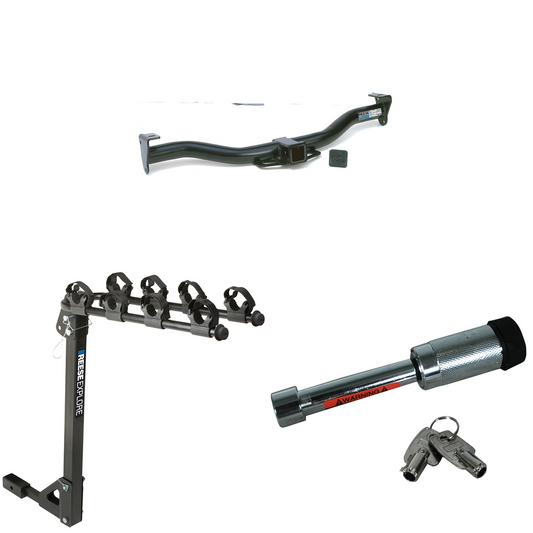 Se adapta al paquete de remolque con enganche para remolque Mercury Mountaineer 1997-2001 con soporte para 4 bicicletas + bloqueo de enganche (para modelos con paquete de remolque de fábrica) de Reese Towpower