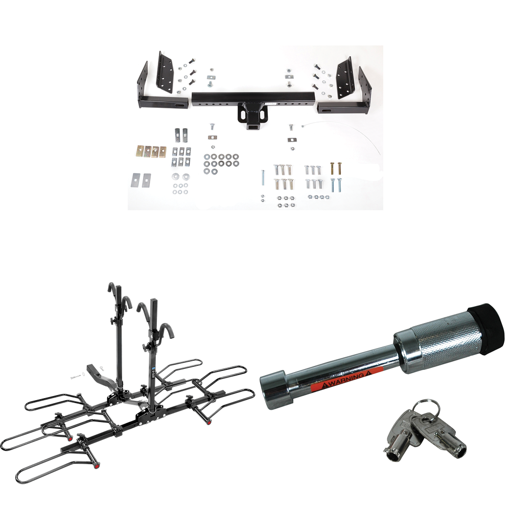 Se adapta al paquete de remolque con enganche para remolque Chevrolet S10 1983-1997 con portaequipajes estilo plataforma para 4 bicicletas + bloqueo de enganche (para modelos con cama estándar y parachoques con escalón) de Reese Towpower