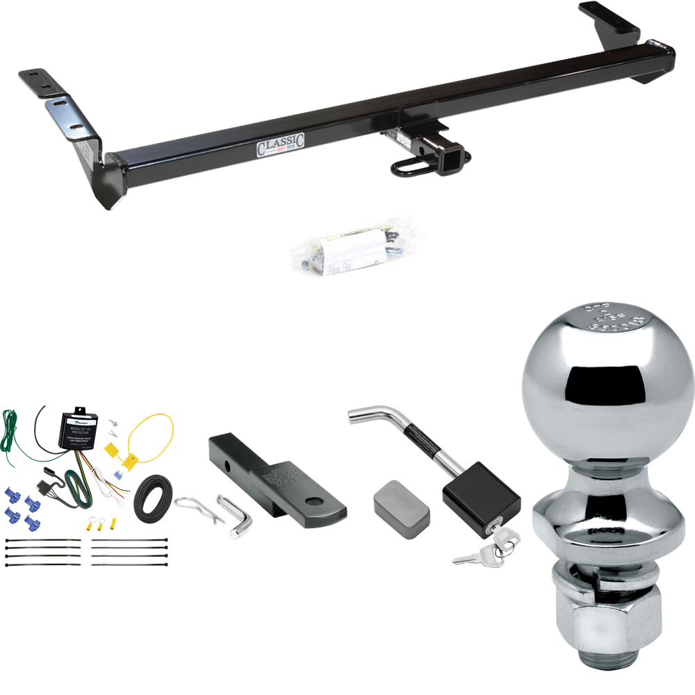 Se adapta al paquete de enganche de remolque Toyota Avalon 2000-2004 con arnés de cableado de 4 planos + barra de tracción + bola de 2" + bloqueo de enganche de Draw-Tite