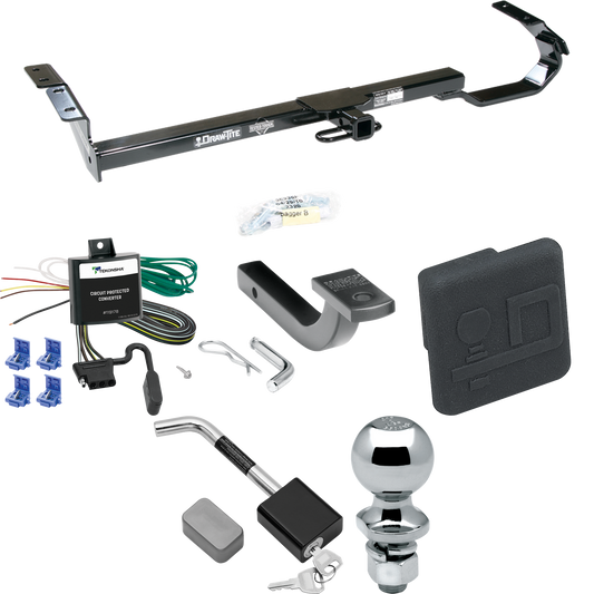 Fits 1999-2003 Toyota Solara Trailer Hitch Tow PKG w/ 4-Flat Wiring Harness + Draw-Bar + 2" Ball + Hitch Cover + Hitch Lock By Draw-Tite