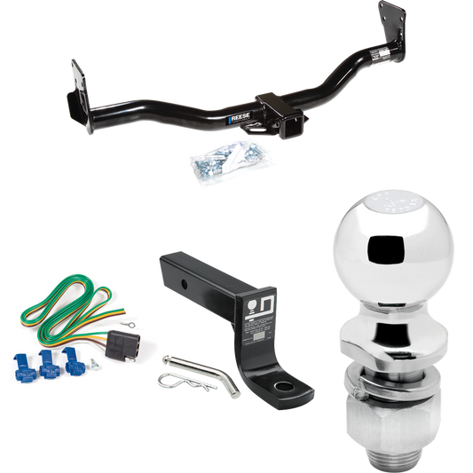 Fits 1999-2001 Chevrolet Blazer Trailblazer Trailer Hitch Tow PKG w/ 4-Flat Wiring + Ball Mount w/ 4" Drop + 2" Ball By Reese Towpower