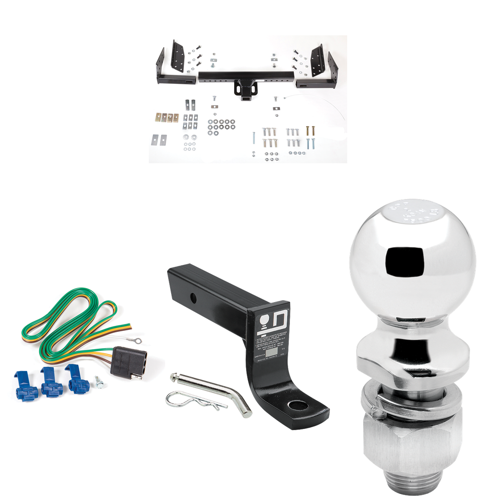 Se adapta al paquete de enganche de remolque Chrysler Town &amp; Country 1990-1990 con cableado plano de 4 + soporte de bola con caída de 4" + bola de 2" (para modelos 2 WD, distancia entre ejes larga) de Reese Towpower