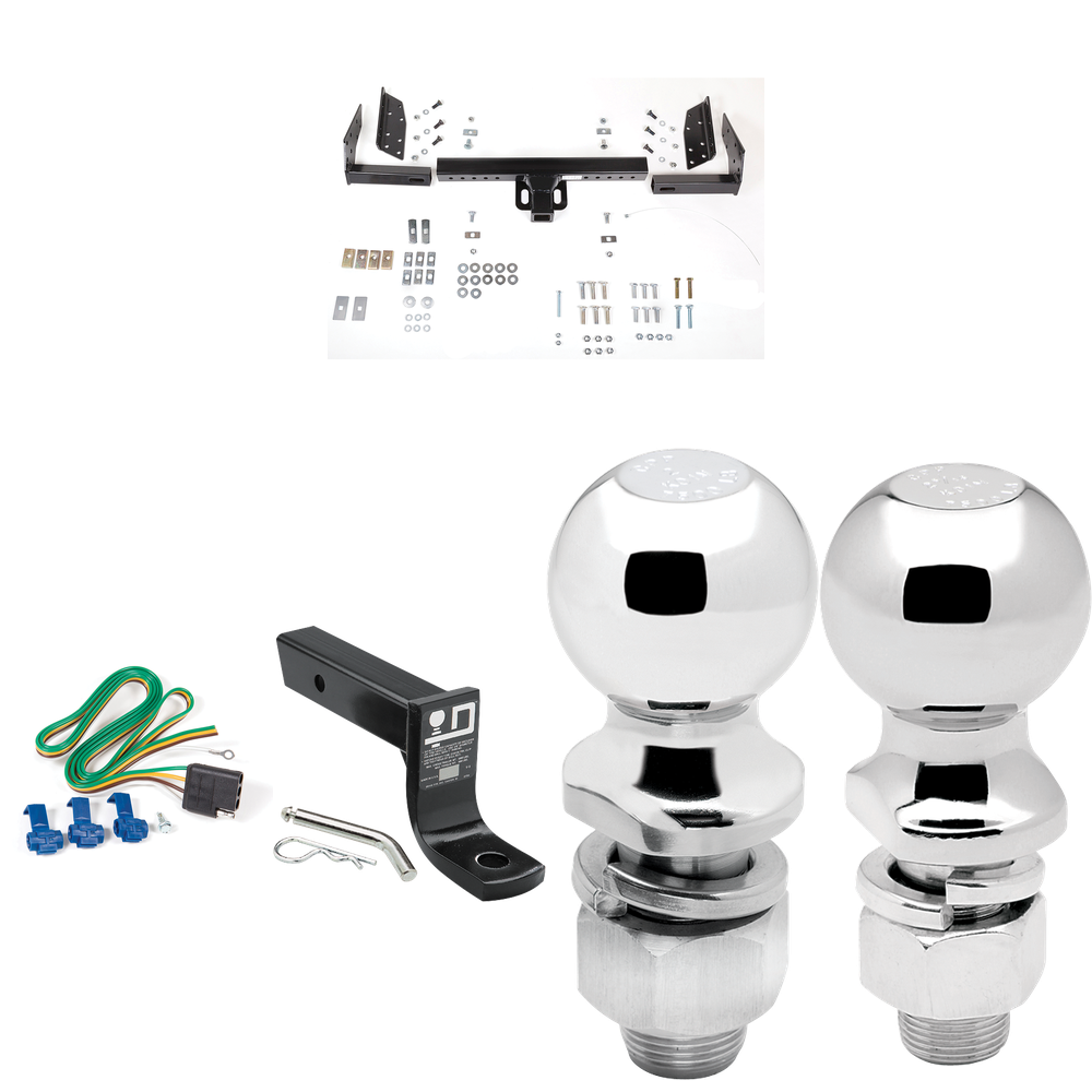 Fits 1995-2000 Chevrolet Tahoe Trailer Hitch Tow PKG w/ 4-Flat Wiring + Ball Mount w/ 4" Drop + 2" Ball + 2-5/16" Ball By Reese Towpower