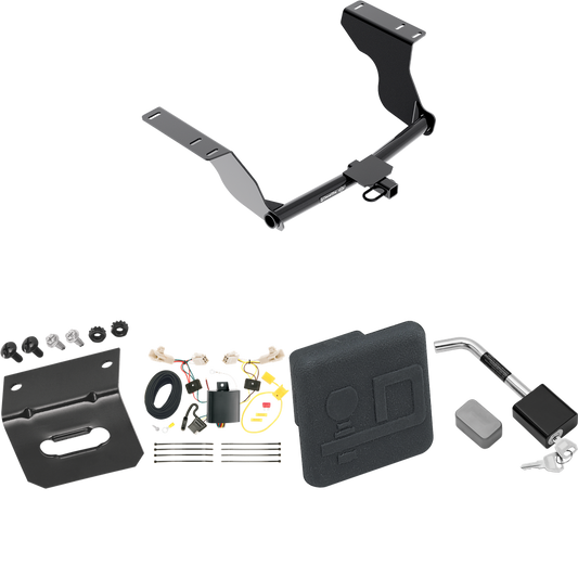 Fits 2017-2022 Subaru Impreza Trailer Hitch Tow PKG w/ 4-Flat Wiring Harness + Hitch Cover + Hitch Lock (For Sedan, Except WRX & WRX STi Models) By Draw-Tite