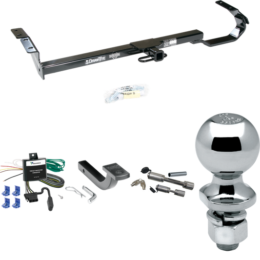 Se adapta al paquete de enganche de remolque Toyota Camry 1997-2001 con arnés de cableado plano de 4 + barra de tracción + bola de 2" + enganche doble y cerraduras de acoplador (para modelos sedán) de Draw-Tite