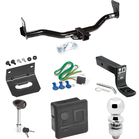 Fits 1996-2001 Oldsmobile Bravada Trailer Hitch Tow PKG w/ 4-Flat Wiring + Ball Mount w/ 4" Drop + 2" Ball + Wiring Bracket + Hitch Lock + Hitch Cover By Draw-Tite