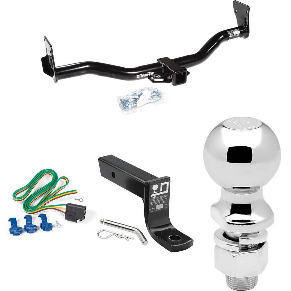 Fits 1996-2001 Oldsmobile Bravada Trailer Hitch Tow PKG w/ 4-Flat Wiring + Ball Mount w/ 4" Drop + 2-5/16" Ball By Draw-Tite