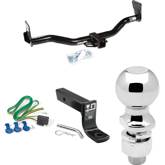 Fits 1996-2001 Oldsmobile Bravada Trailer Hitch Tow PKG w/ 4-Flat Wiring + Ball Mount w/ 4" Drop + 2-5/16" Ball By Draw-Tite