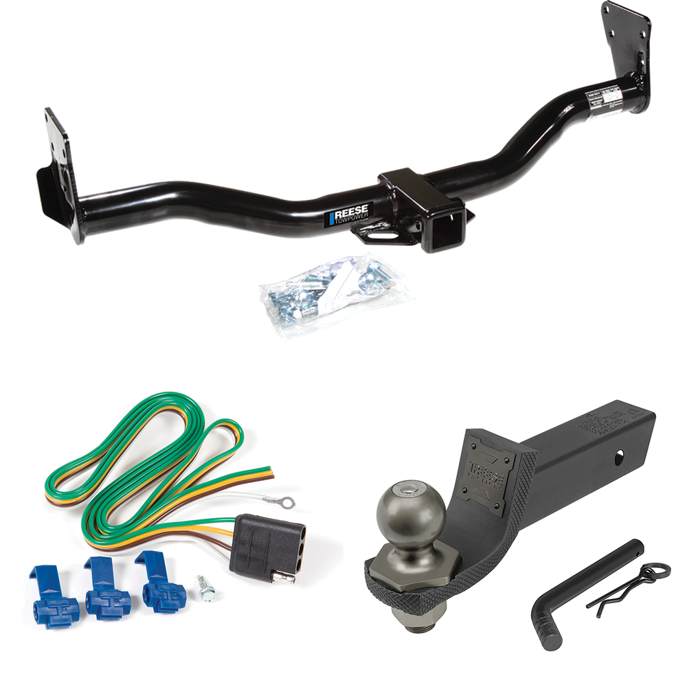 Fits 1995-2005 Chevrolet Blazer Trailer Hitch Tow PKG w/ 4-Flat Wiring + Interlock Tactical Starter Kit w/ 2" Drop & 2" Ball By Reese Towpower