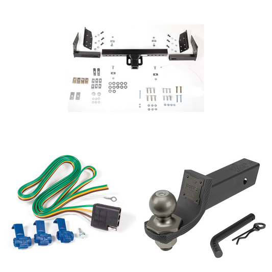 Fits 1988-1997 Nissan Pickup Trailer Hitch Tow PKG w/ 4-Flat Wiring + Interlock Tactical Starter Kit w/ 2" Drop & 2" Ball By Reese Towpower