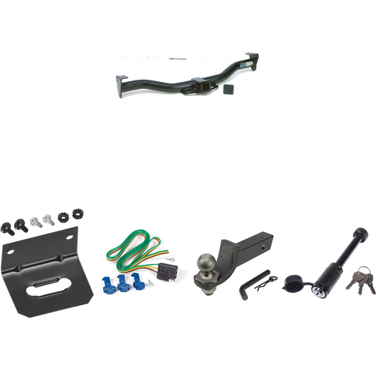 Fits 1996-1999 GMC Savana 1500 Trailer Hitch Tow PKG w/ 4-Flat Wiring + Interlock Tactical Starter Kit w/ 2" Drop & 2" Ball + Tactical Dogbone Lock + Wiring Bracket By Reese Towpower