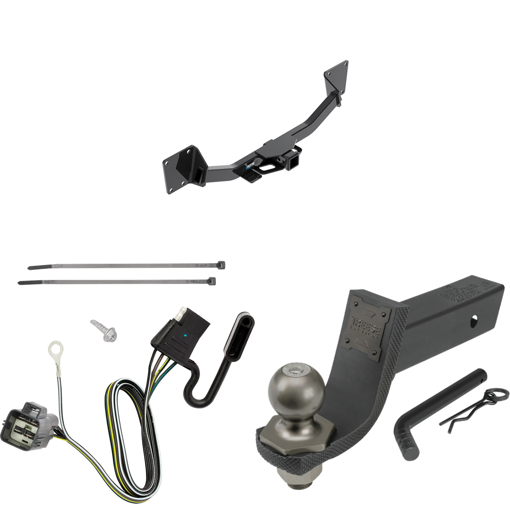 Fits 2017-2023 GMC Acadia Trailer Hitch Tow PKG w/ 4-Flat Wiring + Interlock Tactical Starter Kit w/ 3-1/4" Drop & 2" Ball By Reese Towpower