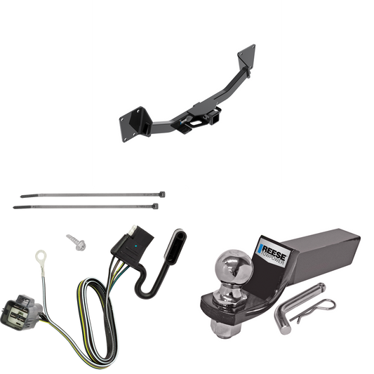 Fits 2017-2023 GMC Acadia Trailer Hitch Tow PKG w/ 4-Flat Wiring + Starter Kit Ball Mount w/ 2" Drop & 2" Ball By Reese Towpower