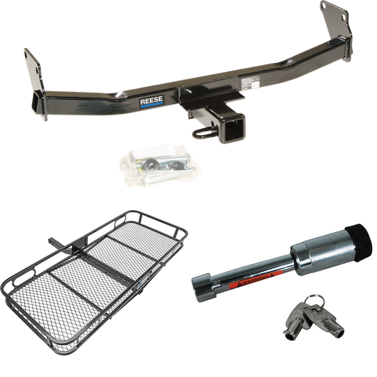 Fits 2007-2010 Jeep Compass Trailer Hitch Tow PKG w/ 60" x 24" Cargo Carrier + Hitch Lock (For Rallye Edition Models) By Reese Towpower