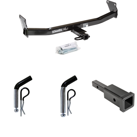 Fits 2011-2017 Jeep Compass Trailer Hitch Tow PKG w/ Hitch Adapter 1-1/4" to 2" Receiver + 1/2" Pin & Clip + 5/8" Pin & Clip (For (Old Body Style) Models) By Draw-Tite