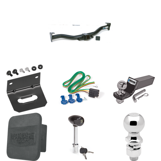 Fits 1996-1999 GMC Savana 2500 Trailer Hitch Tow PKG w/ 4-Flat Wiring + Starter Kit Ball Mount w/ 2" Drop & 2" Ball + 2-5/16" Ball + Wiring Bracket + Hitch Lock + Hitch Cover By Reese Towpower