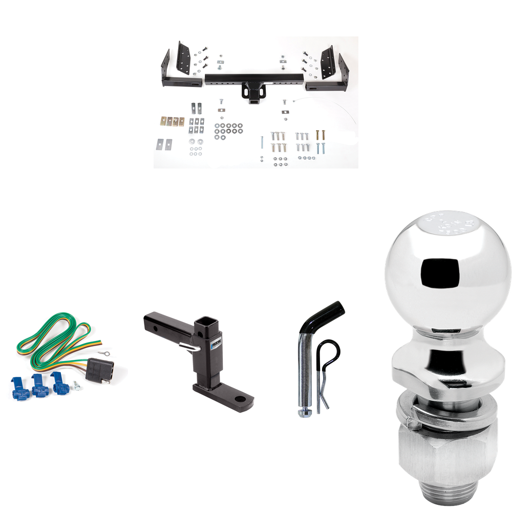 Se adapta al paquete de enganche de remolque Chevrolet Suburban 1992-1994 con arnés de cableado plano de 4 + soporte de bola ajustable + pasador/clip + bola de 2" de Reese Towpower