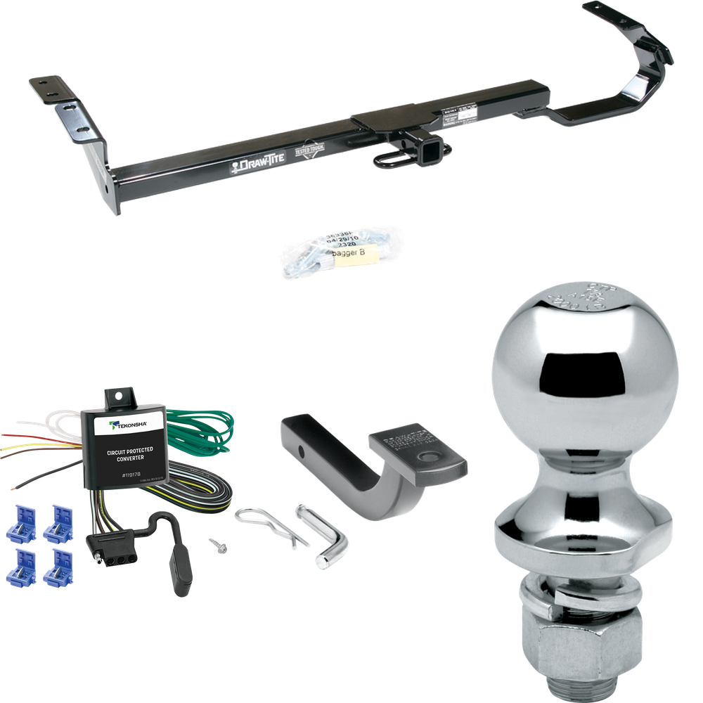 Se adapta al paquete de enganche de remolque Toyota Solara 1999-2003 con arnés de cableado plano de 4 + barra de tracción + bola de 1-7/8" de Draw-Tite