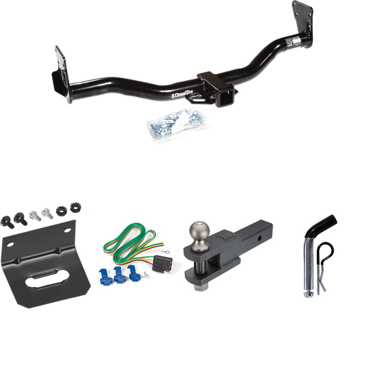 Fits 1995-2005 Chevrolet Blazer Trailer Hitch Tow PKG w/ 4-Flat Wiring Harness + Clevis Hitch Ball Mount w/ 2" Ball + Pin/Clip + Wiring Bracket By Draw-Tite