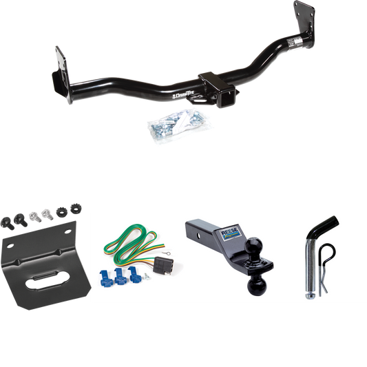 Fits 1996-2001 Oldsmobile Bravada Trailer Hitch Tow PKG w/ 4-Flat Wiring Harness + Dual Ball Ball Mount 1-7/8" & 2" Trailer Balls + Pin/Clip + Wiring Bracket By Draw-Tite