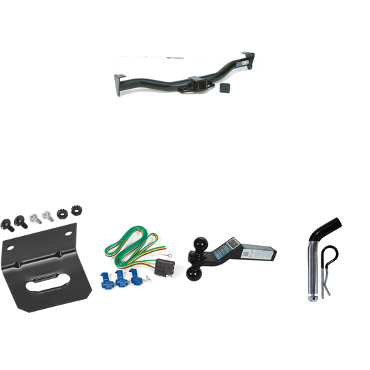 Fits 2009-2014 Chevrolet Express 4500 Trailer Hitch Tow PKG w/ 4-Flat Wiring Harness + Dual Ball Ball Mount 2" & 2-5/16" Trailer Balls + Pin/Clip +  Wiring Bracket By Reese Towpower