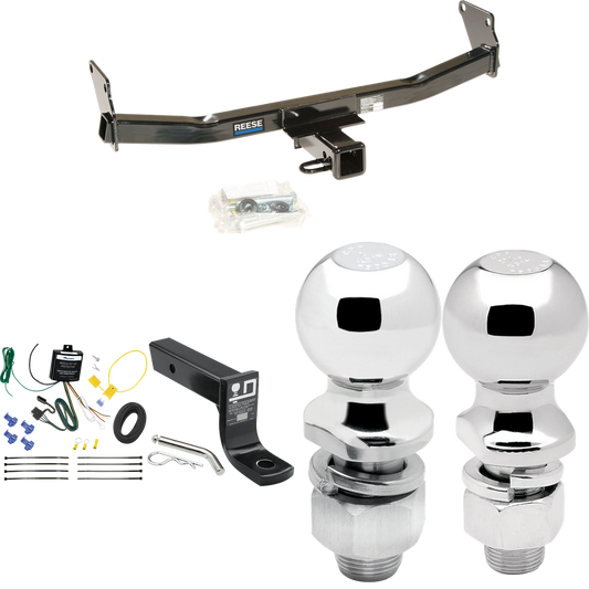 Fits 2007-2010 Jeep Compass Trailer Hitch Tow PKG w/ 4-Flat Wiring + Ball Mount w/ 4" Drop + 2" Ball + 2-5/16" Ball By Reese Towpower