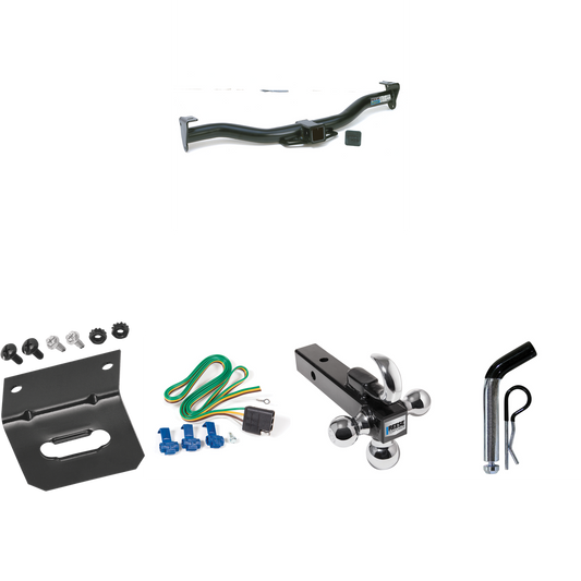 Fits 1995-2005 Chevrolet Blazer Trailer Hitch Tow PKG w/ 4-Flat Wiring Harness + Triple Ball Ball Mount 1-7/8" & 2" & 2-5/16" Trailer Balls w/ Tow Hook + Pin/Clip + Wiring Bracket By Reese Towpower