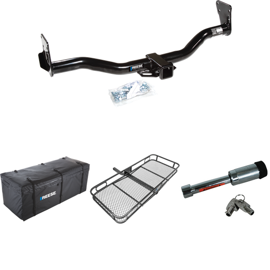 Fits 1995-2002 GMC Jimmy Trailer Hitch Tow PKG w/ 60" x 24" Cargo Carrier + Cargo Bag + Hitch Lock By Reese Towpower