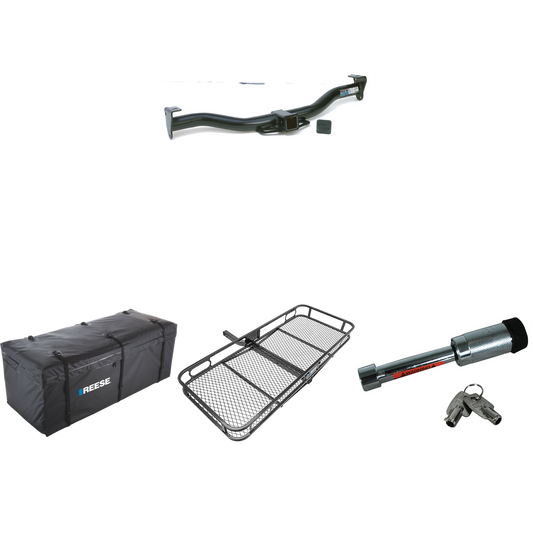 Fits 1996-2001 Oldsmobile Bravada Trailer Hitch Tow PKG w/ 60" x 24" Cargo Carrier + Cargo Bag + Hitch Lock By Reese Towpower