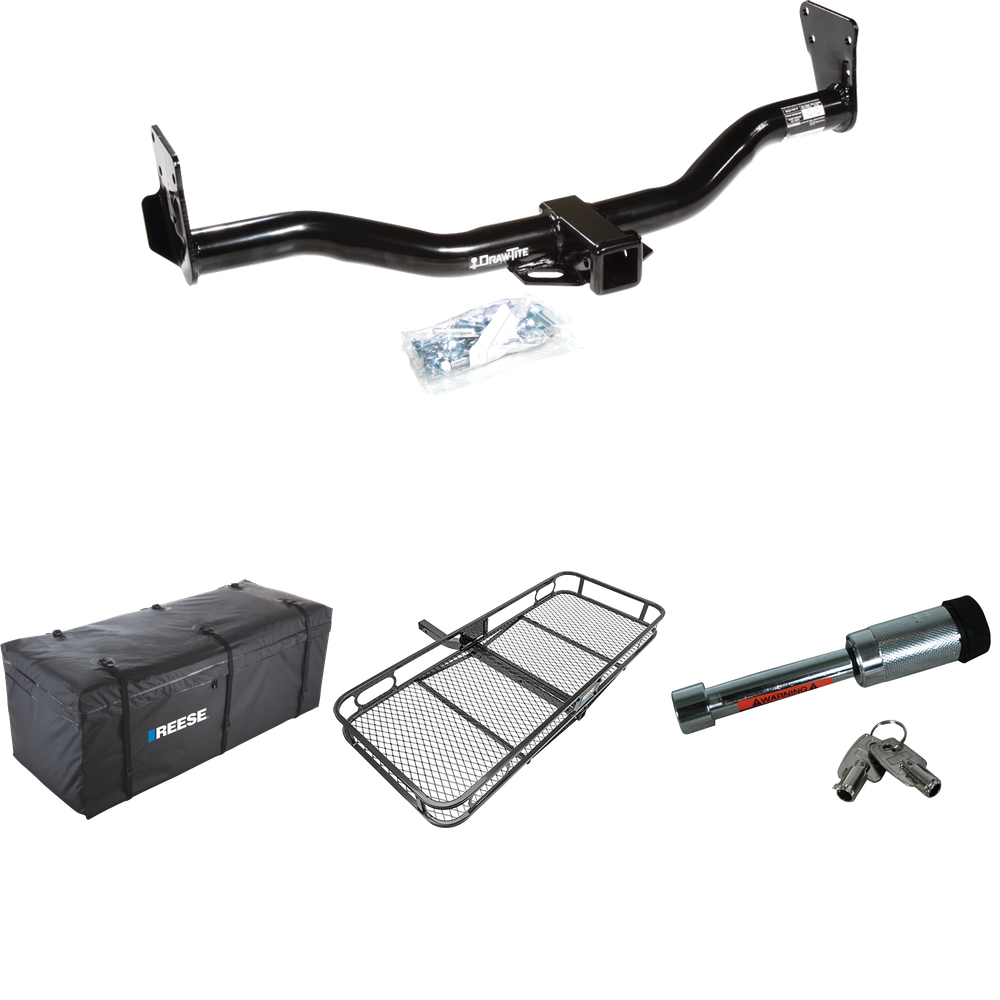 Fits 1999-2001 Chevrolet Blazer Trailblazer Trailer Hitch Tow PKG w/ 60" x 24" Cargo Carrier + Cargo Bag + Hitch Lock By Draw-Tite