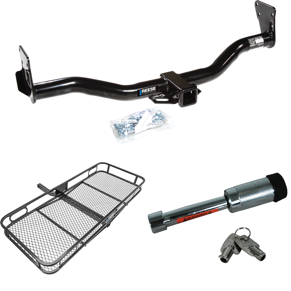 Se adapta al paquete de enganche de remolque Chevrolet Blazer Trailblazer 1999-2001 con transportador de carga de 60" x 24" + bloqueo de enganche de Reese Towpower