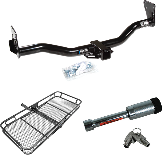 Fits 1999-2001 Chevrolet Blazer Trailblazer Trailer Hitch Tow PKG w/ 60" x 24" Cargo Carrier + Hitch Lock By Reese Towpower