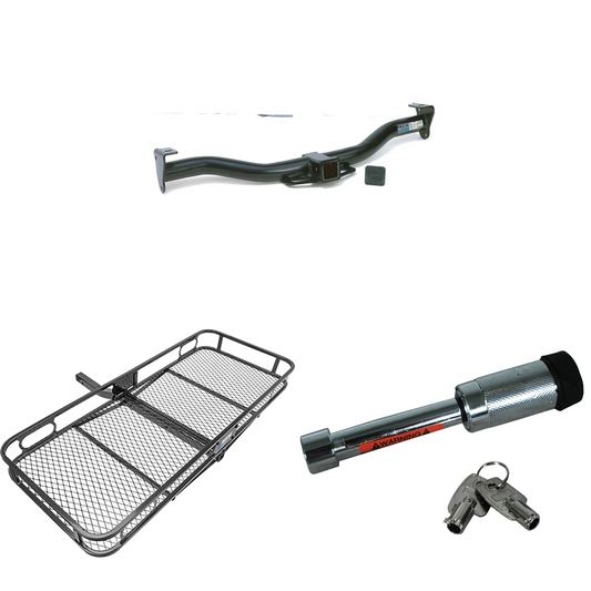 Fits 1992-2002 Ford E-150 Econoline Trailer Hitch Tow PKG w/ 60" x 24" Cargo Carrier + Hitch Lock By Reese Towpower