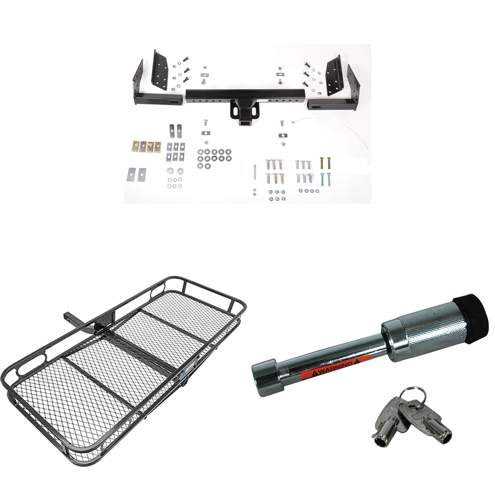 Fits 1992-1999 GMC Suburban Trailer Hitch Tow PKG w/ 60" x 24" Cargo Carrier + Hitch Lock By Reese Towpower