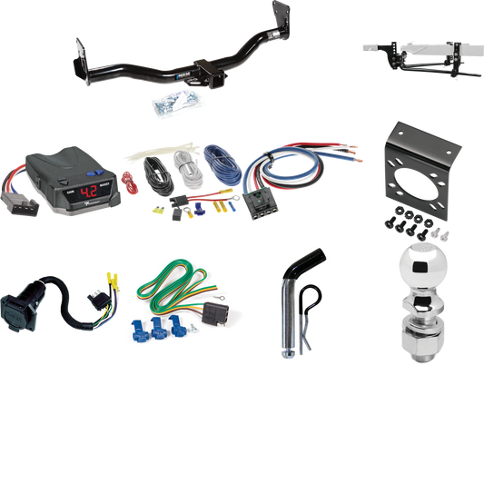 Fits 1999-2001 Chevrolet Blazer Trailblazer Trailer Hitch Tow PKG w/ 6K Round Bar Weight Distribution Hitch w/ 2-5/16" Ball + 2" Ball + Pin/Clip + Tekonsha BRAKE-EVN Brake Control + Generic BC Wiring Adapter + 7-Way RV Wiring By Reese Towpower