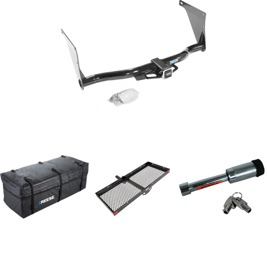 Fits 2013-2019 Ford Escape Trailer Hitch Tow PKG w/ 48" x 20" Cargo Carrier + Cargo Bag + Hitch Lock By Reese Towpower