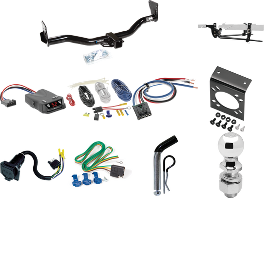 Fits 1995-2002 GMC Jimmy Trailer Hitch Tow PKG w/ 6K Round Bar Weight Distribution Hitch w/ 2-5/16" Ball + 2" Ball + Pin/Clip + Tekonsha Brakeman IV Brake Control + Generic BC Wiring Adapter + 7-Way RV Wiring By Reese Towpower