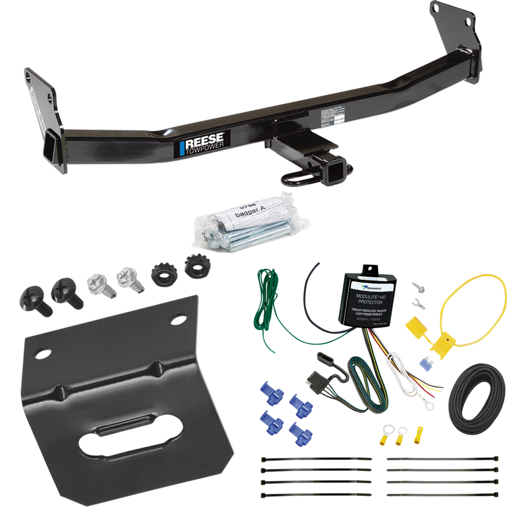 Se adapta al paquete de enganche de remolque Jeep Compass 2007-2010 con arnés de cableado plano de 4 + soporte de Reese Towpower