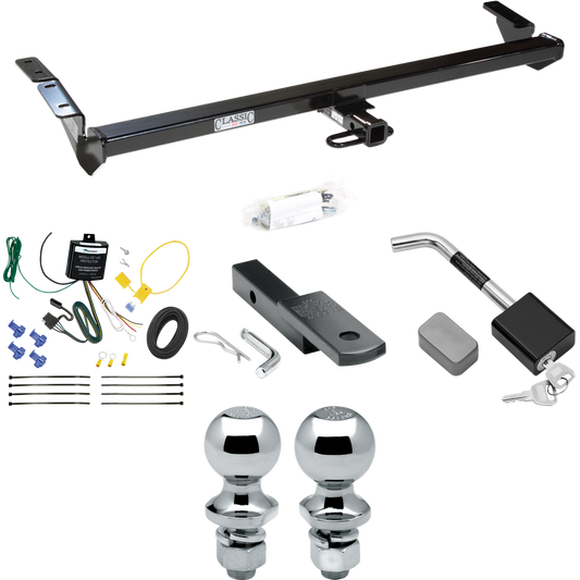 Fits 2000-2004 Toyota Avalon Trailer Hitch Tow PKG w/ 4-Flat Wiring Harness + Draw-Bar + 1-7/8" + 2" Ball + Hitch Lock By Draw-Tite