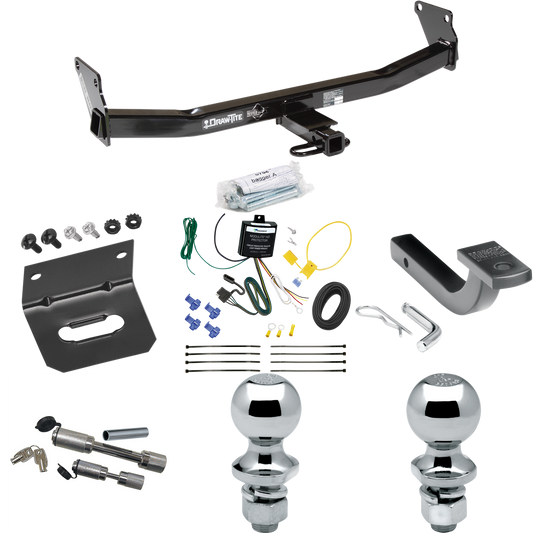 Fits 2007-2010 Jeep Compass Trailer Hitch Tow PKG w/ 4-Flat Wiring Harness + Draw-Bar + 1-7/8" + 2" Ball + Wiring Bracket + Dual Hitch & Coupler Locks (For Rallye Edition Models) By Draw-Tite