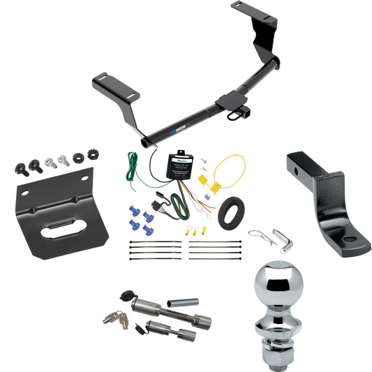 Fits 2008-2011 Subaru Impreza Trailer Hitch Tow PKG w/ 4-Flat Wiring Harness + Draw-Bar + 1-7/8" Ball + Wiring Bracket + Dual Hitch & Coupler Locks (For Wagon, Except WRX STi & w/Quad Exhaust Outlets Models) By Reese Towpower