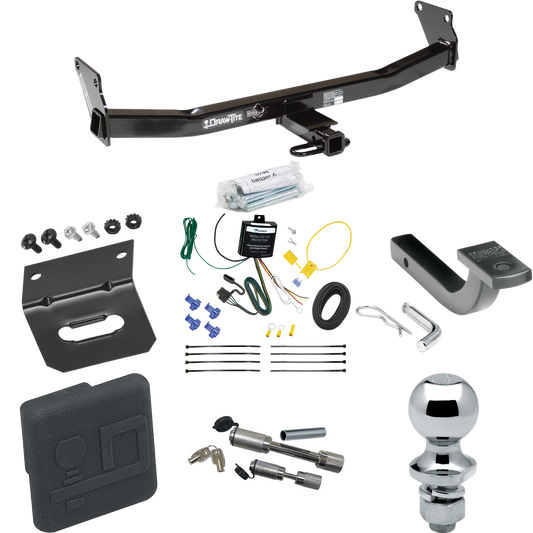 Fits 2007-2010 Jeep Compass Trailer Hitch Tow PKG w/ 4-Flat Wiring Harness + Draw-Bar + 1-7/8" Ball + Wiring Bracket + Hitch Cover + Dual Hitch & Coupler Locks (For Rallye Edition Models) By Draw-Tite