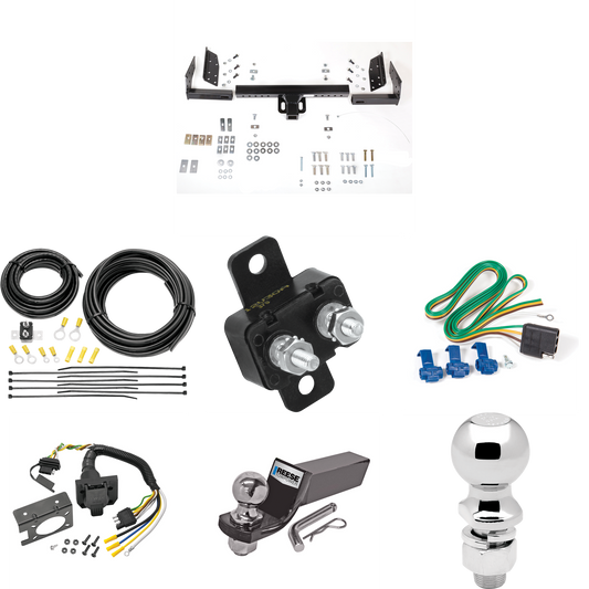 Se adapta al paquete de remolque con enganche para remolque GMC S15 1983-1984 con cableado para vehículos recreativos de 7 vías + bola de 2" y 2-5/16" + soporte de caída (para modelos con cama estándar y parachoques escalonado) de Reese Towpower