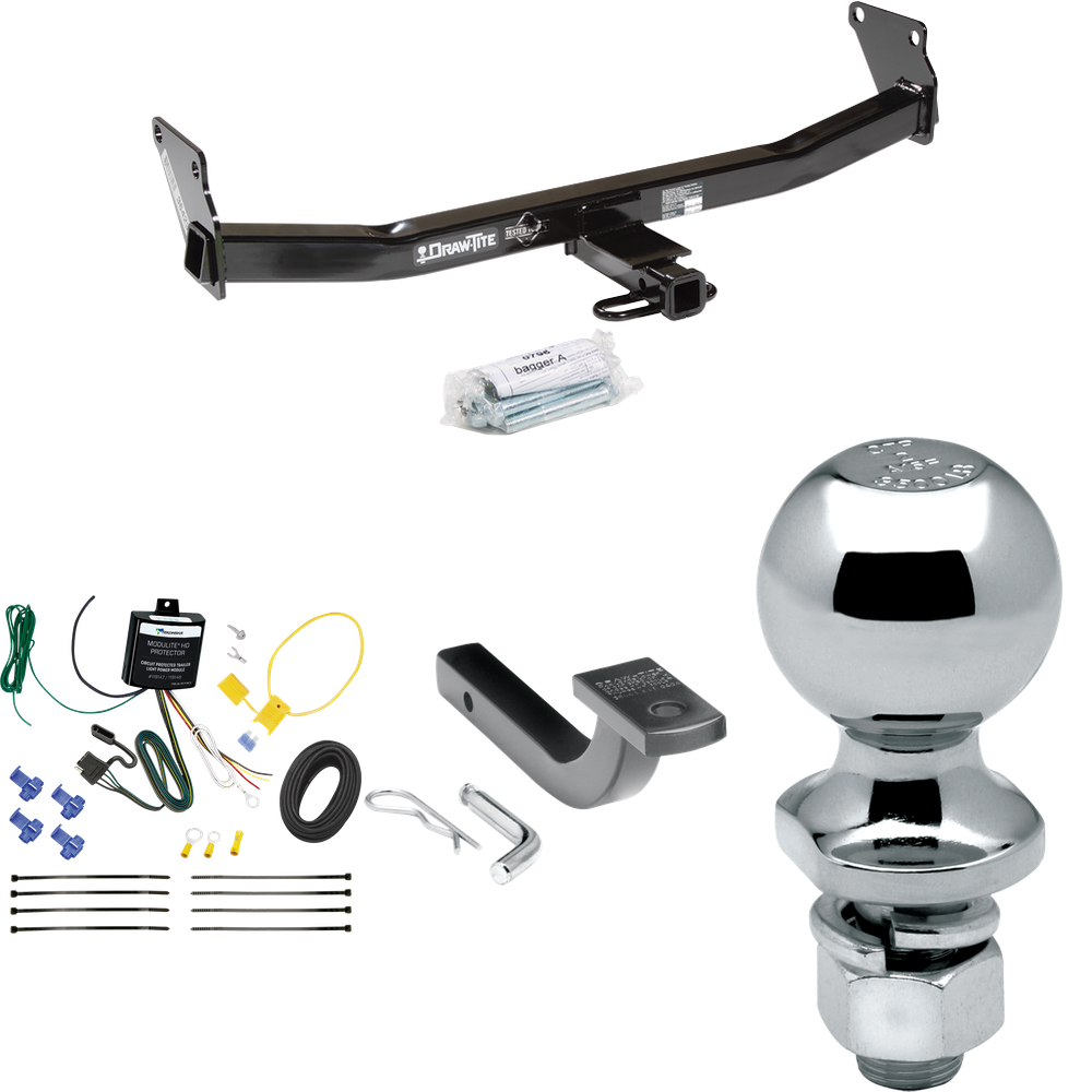 Se adapta al paquete de enganche de remolque Jeep Compass 2007-2010 con arnés de cableado plano de 4 + barra de tracción + bola de 2" de Draw-Tite