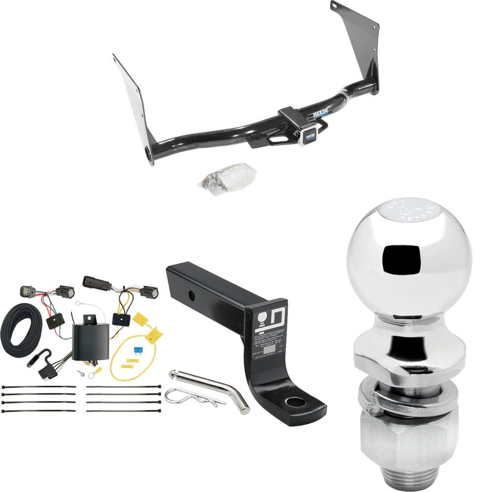 Fits 2017-2018 Ford Escape Trailer Hitch Tow PKG w/ 4-Flat Wiring + Ball Mount w/ 4" Drop + 2" Ball By Reese Towpower