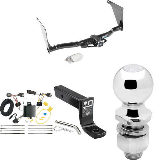 Fits 2017-2018 Ford Escape Trailer Hitch Tow PKG w/ 4-Flat Wiring + Ball Mount w/ 4" Drop + 2" Ball By Reese Towpower