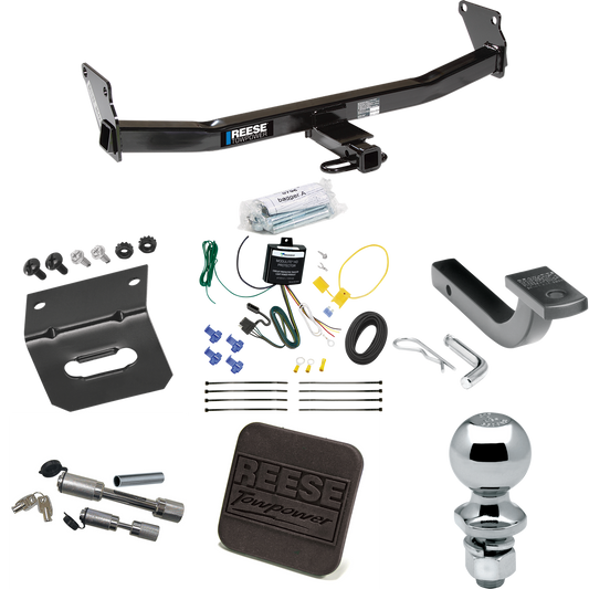 Fits 2007-2007 Jeep Patriot Trailer Hitch Tow PKG w/ 4-Flat Wiring Harness + Draw-Bar + 2" Ball + Wiring Bracket + Hitch Cover + Dual Hitch & Coupler Locks By Reese Towpower